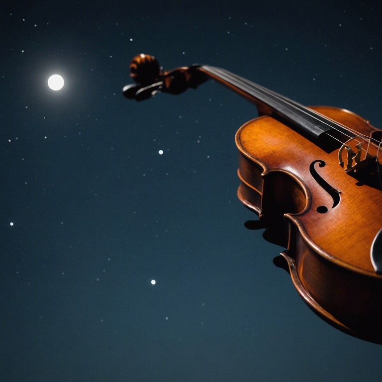 A classical composition that vividly captures the intensity of longing and desire under the moonlight. The track weaves together the delicate sounds of a solo violin with a deeply evocative orchestral backdrop, expertly manipulated to heighten the feeling of a romantic, moonlit encounter.