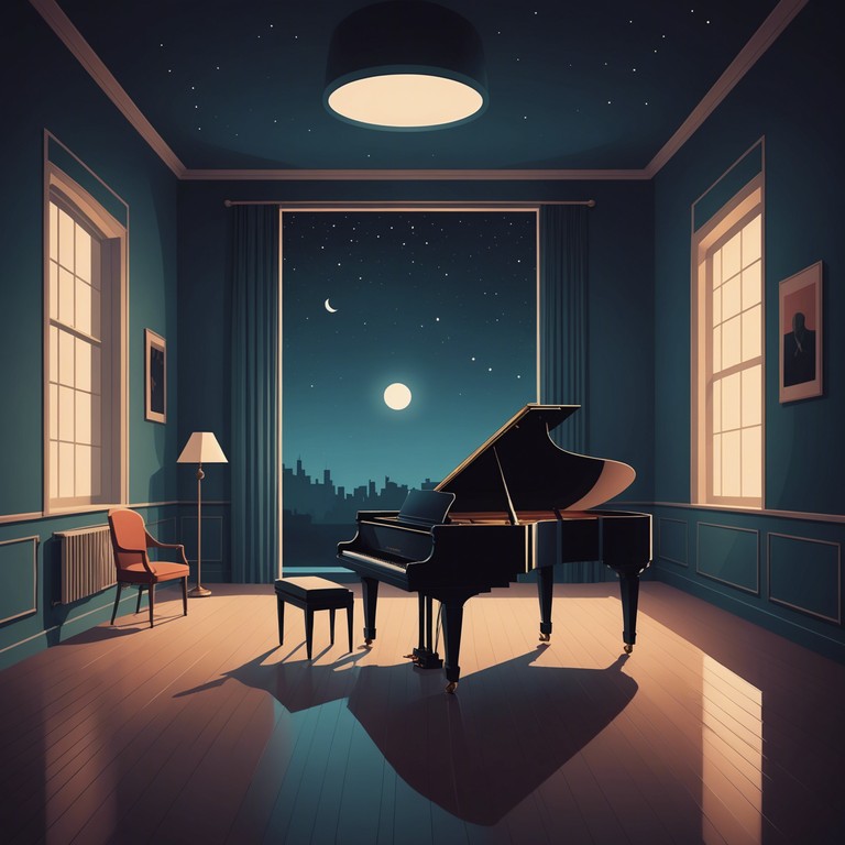 An elegant piece characterized by a somber piano melody interlaced with dark, atmospheric elements creating a deep and contemplative mood. Perfect for introspective moments or a dimly lit evening setting.