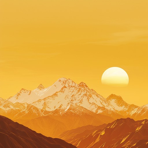 An uplifting instrumental jingle capturing the grandeur and majesty of a sunrise over towering mountain peaks. The melody builds gradually, invoking feelings of awe and wonder as the sun begins to illuminate the landscape. Ideal for inspiring and motivating scenes.