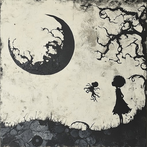 A haunting instrumental piece that combines gentle music box melodies with dark, atmospheric tones, creating an enchanting yet mysterious lullaby that whispers through the shadows of a moonlit night