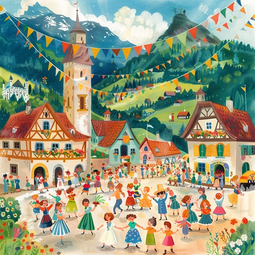 This track captures the essence of a lively bavarian festival, blending funky rhythms with traditional schlager melodies. Punchy brass sections and a groovy bass line make it an irresistible dance tune