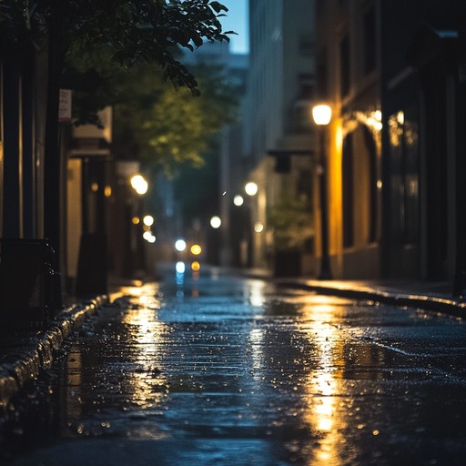 Featuring a series of soft, haunting piano sequences that evoke imagery of gentle rain falling on a lonely city street. The music captures the essence of solitude and introspective thought, enveloping the listener in a cocoon of serene melancholy. As the track evolves, the rain seems to whisper tales of lost love and whispered goodbyes.