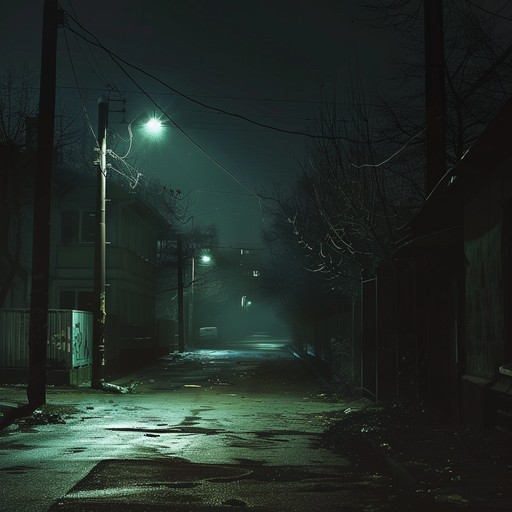 This track creates a sense of creeping dread with its dark basslines and eerie synthesizer melodies, capturing the essence of an unsettling urban nightscape. Minimalist percussion and dissonant harmonies enhance the eerie atmosphere, giving the listener chills.