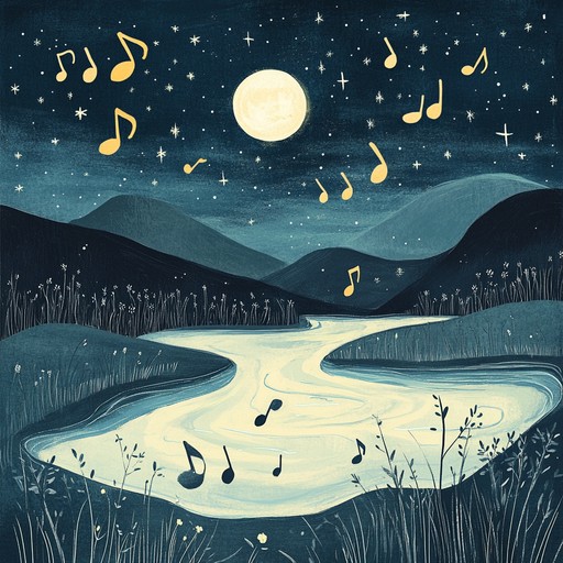 A soothing instrumental nursery rhyme that captures the essence of a dreamlike journey under a moonlit sky, where gentle melodies float like whispers among the stars, enchanting listeners into peaceful slumber.