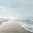 a breezy day walking along a sunny beach