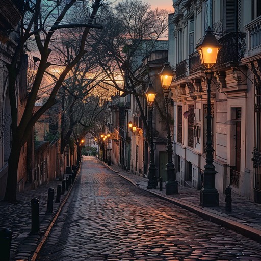 A soothing tango piece featuring calming, intricate melodies and rhythms that transport listeners to a quiet twilight in buenos aires. The gentle rhythms and warm, intricate harmonies create a relaxing ambiance, perfect for unwinding after a long day.