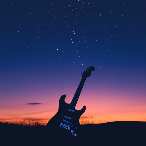 An instrumental track blending soulful blues guitar riffs with dreamy rock elements, creating an immersive soundscape that evokes the tranquility and mystery of twilight.