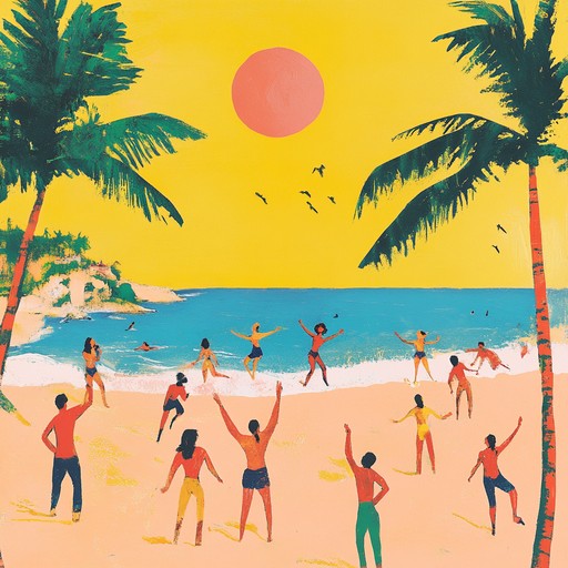 A lively instrumental piece evoking 1960s beach parties with surf inspired guitars, upbeat rhythms, and cheerful melodies. The dynamic arrangement will keep listeners dancing and smiling