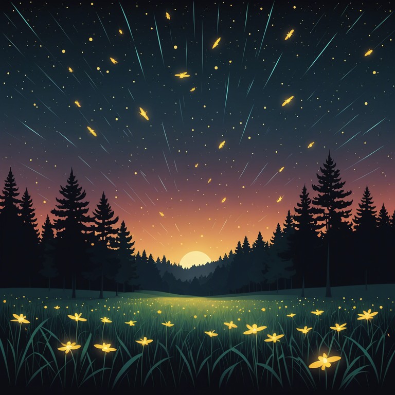 This track combines elements of nature and elation through a rhythmic and energetic instrumentation, perfect for evoking the lively spirit of airy summer nights. The piece makes use of dynamic percussion to mimic the pulse of fireflies dancing in the dark.