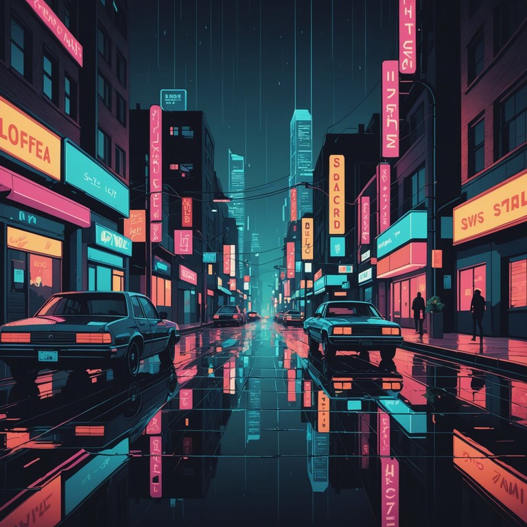 This track provides a vibrant journey into a cyberpunk universe, characterized by its sweeping electronic layers and pulsating beats that sketch out a futuristic cityscape. The melody, led by a prominent synthesizer, intertwines with digital effects and a deep bassline to create an immersive audio experience, perfect for envisioning tomorrow's world through sound.