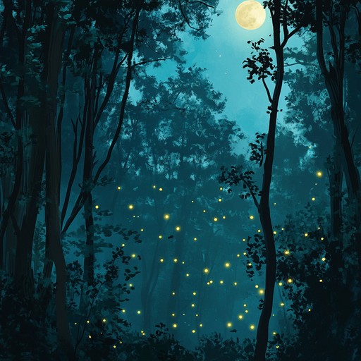 Transport listeners to a moonlit forest where whispering trees and glistening fireflies create a magical, dramatic ambiance