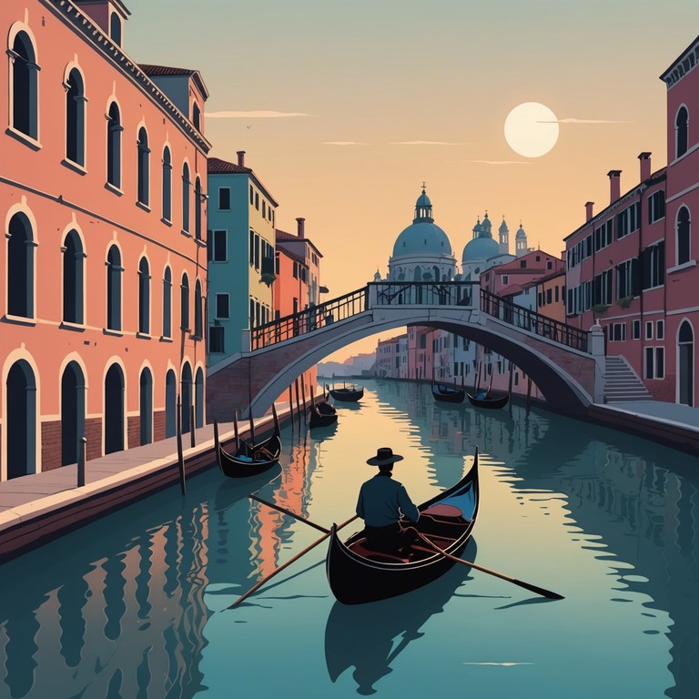 This track paints a tranquil scene of evening venetian canals, blending subtle melodic lines with warm lounge textures, perfectly capturing the essence of a peaceful dusk in venice. The music flows softly, with gentle reverberations that resonate as if echoing through the old city’s winding streets and calm waters.