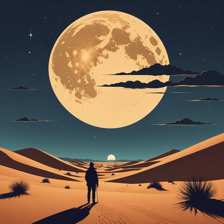 This track intricately weaves the haunting sounds of a solo oud through the mystical landscapes of a moonlit desert, encapsulating the essence of solitude and the mysticism of the middle east. The composition alternates between slow melodious phrases and faster, intricate strumming, creating a sense of mystery and allure.