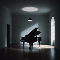 minimalist piano, confident and reflective