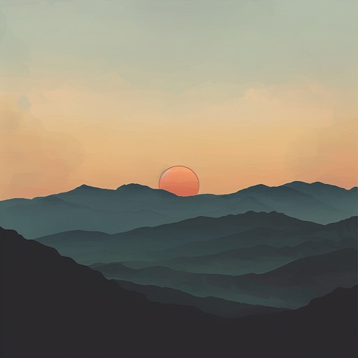 A mesmerizing blend of ambient synths and gentle plucked strings creates a serene sonic landscape that captures the essence of a tranquil sunset, ideal for introspection and peaceful moments.