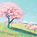 ethereal, nostalgic jpop evoking serene, magical spring atmospheres