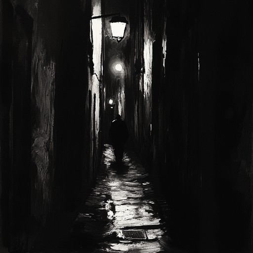 Walk through an urban landscape at night, where mysterious, slow lofi beats intertwine with the ambient sounds of a dimly lit city, creating a heightened sense of suspense and curiosity.