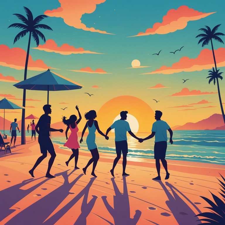 Imagine a track that encapsulates the vivacity of a tropical sunrise, infused with the rhythmic beats of samba and the electrifying energy of a beach party. This composition combines pulsating drum patterns with melodic overtones to create a soundscape that's both uplifting and invigorating, setting the perfect tone for summer festivities.