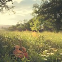 hopeful strings and guitar under serene sunrays.