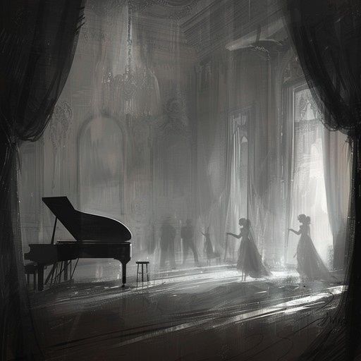 A bewitching waltz that transforms a ballroom into a realm of shadow and moonlight, where each step reveals an enigma and every turn holds a whispered secret. Harp melodies weave through the air, creating a dreamlike atmosphere full of mystery and intrigue.