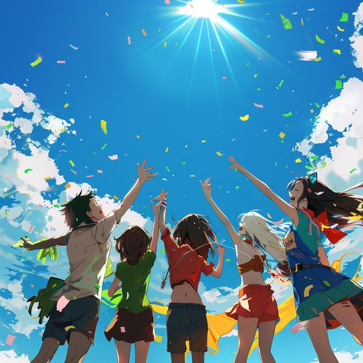 This instrumental anime track is infused with the spirit of victory and adventure. Utilizing lively electric guitars and synthesizers to create a fast paced, joyous sound, it's perfect for bringing animated scenes of triumph and excitement to life. The tune is designed to evoke the heart pounding excitement of epic moments in anime, making it ideal for action packed sequences or animes' opening themes.