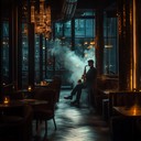eerie, dark ambiance with slow, haunting melodies and saxophone