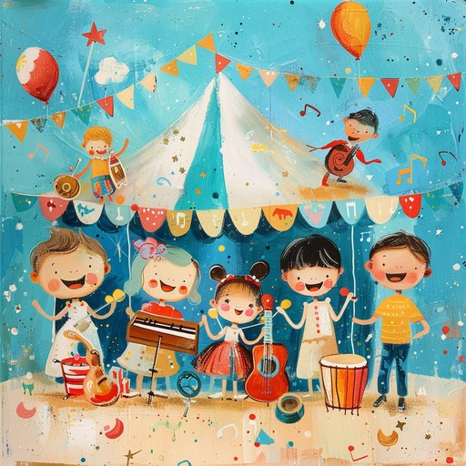 An exhilarating composition that blends whimsical melodies with energetic beats and nostalgic toy sounds, evoking the excitement and charm of a lively carnival. The toy instruments create a playful, imaginative atmosphere, making it a delightful and immersive audio journey.