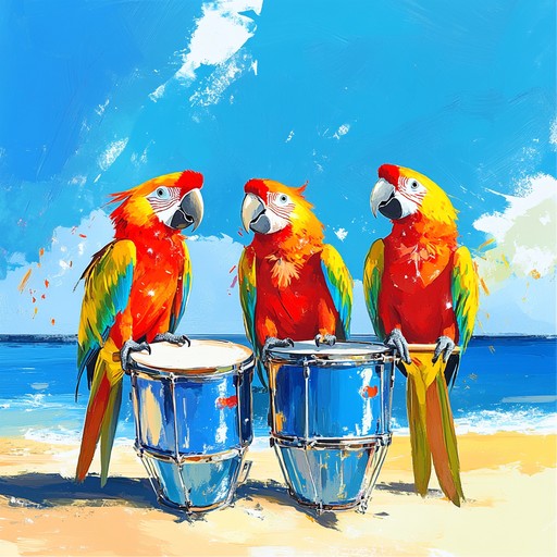 An upbeat track featuring lively steel drum melodies and playful rhythms that transport listeners to a sunny tropical paradise. Perfect for evoking images of sandy beaches, palm trees, and carefree island living.