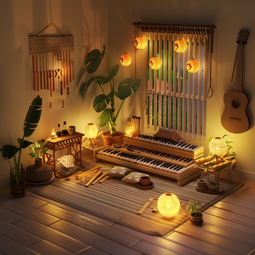 Imagine a late evening under the stars, the air filled with a gentle mambo rhythm while the marimba plays a thoughtful melody. This blend of mambo energy with reflective tones creates a perfect soundscape for introspection and relaxation.