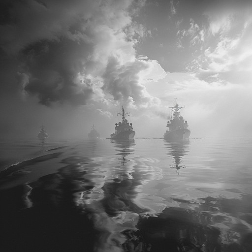 This composition transports listeners to a ghostly russian navy fleet navigating through pitch black waters. Dark orchestral arrangements and eerie harmonics build a menacing atmosphere, reflecting the enigmatic and supernatural elements beneath the ocean's surface.