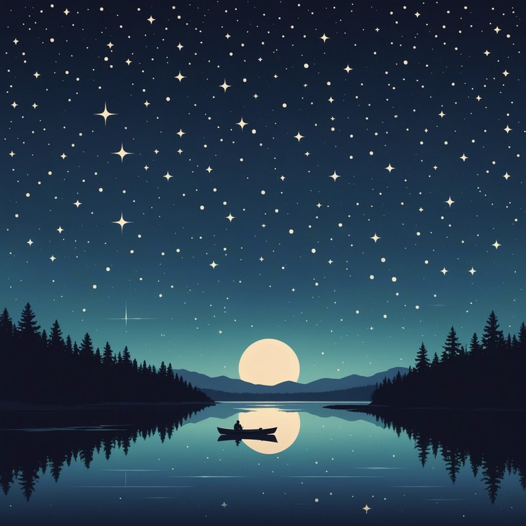 A track that blends shimmering high frequencies with a deep, soulful undertone, creating a mystical feeling as if stars are literally falling on a tranquil midnight. The music aims to transport listeners to a serene landscape under a stargazed sky, enveloped in the warmth of soft glittering sounds.