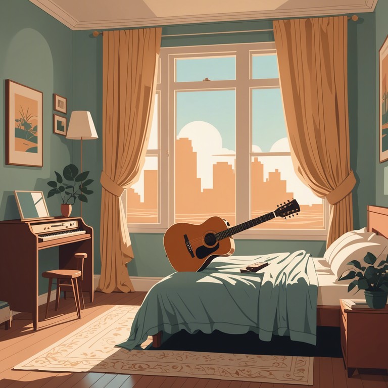 Imagine a track that perfectly captures the essence of a serene, sunny morning, with soft guitar strums that compliment the peacefulness of a day begun in tranquility, enhancing the warmth and comfort of staying in bed a little longer.