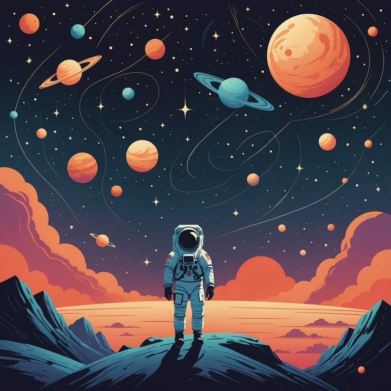 Imagine drifting in the boundlessness of space, subtle beats and synths mimicking the slow dance of cosmic entities. A track that provides a sonic exploration of the universe's serene beauty.