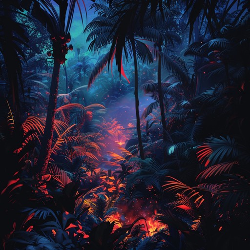 A high energy track featuring pounding drums, vibrant steelpan, and aggressive rhythms against the backdrop of a tropical jungle. This composition captures the primal essence of the wilderness, blending traditional caribbean beats with modern electronic elements. Perfect for evoking a wild, untamed atmosphere where nature and music collide with an electrifying force.