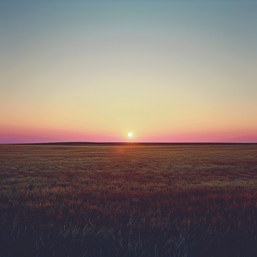 As the sun sets over the vast prairie, a gentle breeze carries the sound of a lonely guitar, playing a wistful melody. The song evokes images of a cowboy riding off into the horizon, lost in thought and memories. Soft, mournful fiddle notes join in, intertwining with the guitar to create a sense of longing and nostalgia. The slow, steady rhythm of the song mirrors the heartbeat of the open plains, inviting the listener to close their eyes and drift away to a simpler time