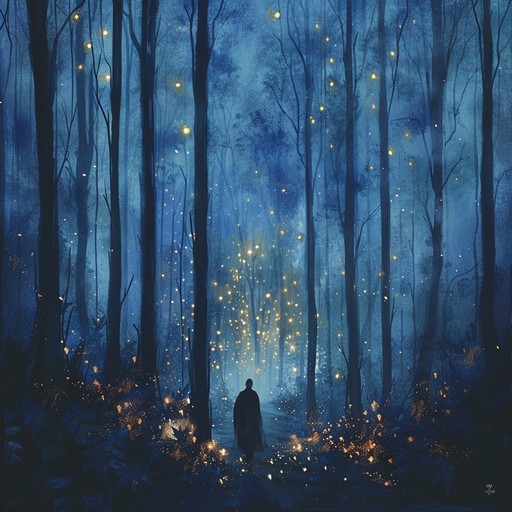 A hauntingly beautiful tune that resonates with the stillness of dusk. It features the gentle plucking of a harp wound with faint synth overtones, creating an otherworldly soundscape. Perfect for moments of introspection or fantasy narratives, this piece brings to life the quiet enchantment of early nightfall with its wistful sorrow and subtle magic.