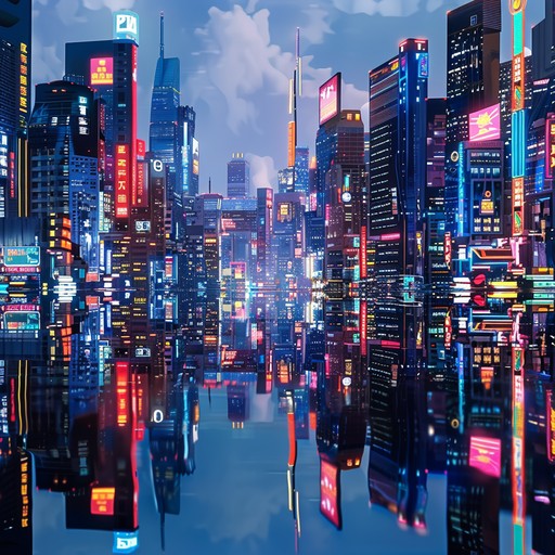 Immerse yourself in a sonic journey through a futuristic cityscape, where smooth jazz rhythms blend with the shimmering lights of neon signs and towering skyscrapers. The saxophone leads with its soulful, intricate melodies, backed by a precise, electronic rhythm section, creating an atmosphere of elegance and innovation.