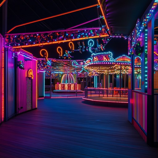 Step into the lively, quirky scene of a neon lit carnival where each beat surprises and excites, blending energetic funky grooves with unexpected twists and experimental elements.