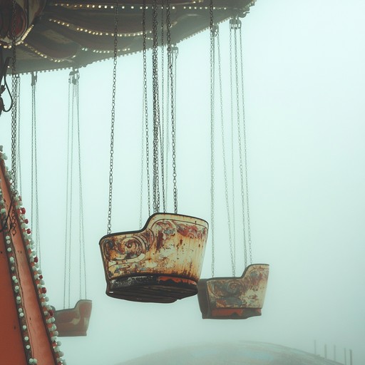 A haunting instrumental piece reflecting the dark and eerie ambience of an abandoned carnival, enhanced by ominous melodies and brooding undertones, evoking a sense of mystery and unease