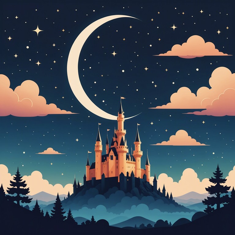 Transport into a serene, imaginary world where soft, billowing clouds transform into majestic castles in the night sky. This piece provides a backdrop for bedtime, enveloping young listeners in a blanket of stars and gentle dreams. The melodic structure mimics the soft, playful dance of clouds across the moonlit horizon.