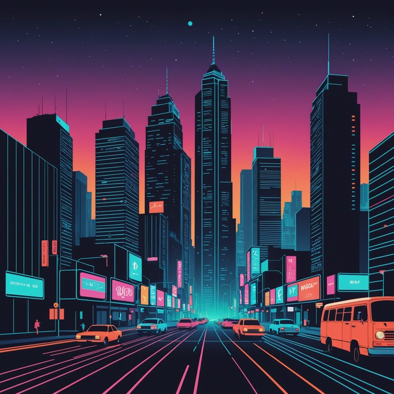 This composition explores the frontier of electronic music, blending sharp, edgy synthesizer leads with pounding drum patterns to create a sound that is both exhilarating and intense. The interplay of digital effects and dynamic changes crafts a nervy atmosphere that keeps listeners on the edge of their seats, encapsulating a vision of a neon lit future metropolis.