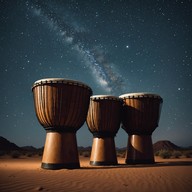 intense drumming under starlit sahara skies