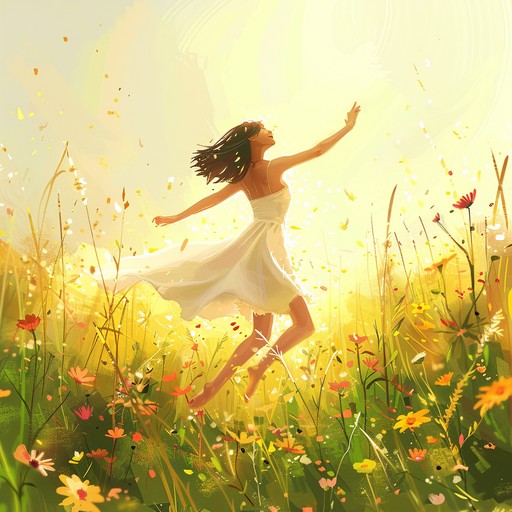 A vibrant and whimsical instrumental piece capturing the essence of sunny meadows. With dancing flutes and spirited strings, this music brings to life scenes of carefree joy and playful adventures in nature. Brisk rhythms and dynamic shifts create a capricious and uplifting atmosphere, making it perfect for festive occasions or themes of natural beauty.