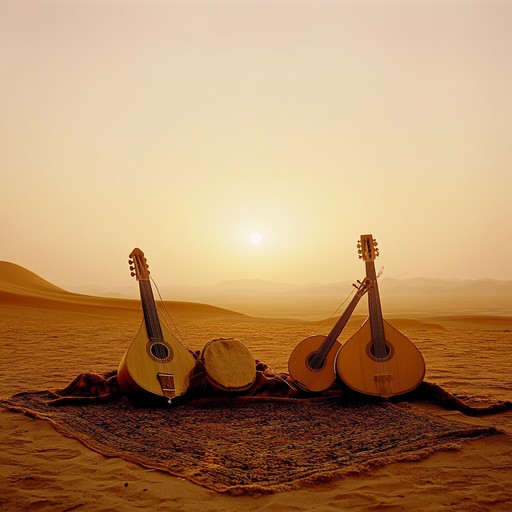 Immerse in a warm, melodic journey with the merging sounds of ancient middle eastern and african instruments, evoking serenity and connection with the desert at dawn