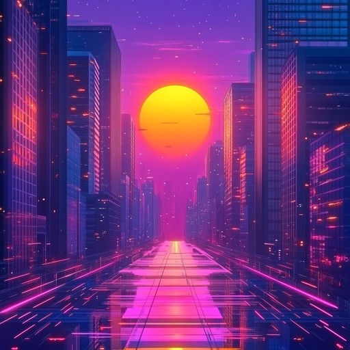 An upbeat chillwave track blending retro synths and modern beats, creating an exhilarating atmosphere of driving under radiant skies.