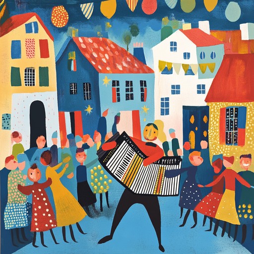 An upbeat instrumental polka that brings to life the joyful atmosphere of a festive gathering in a traditional village, encouraging listeners to dance along.