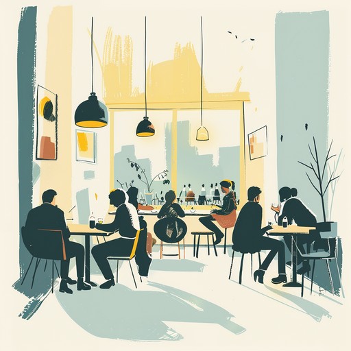 Envision a bustling, sunlit cafe where lively conversations and the scent of coffee mix in the air. The jingle’s catchy acoustic guitar and spirited percussion exude warmth and vibrancy, giving listeners the exhilarating start of a day.