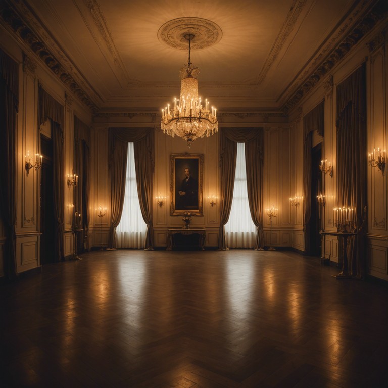 This track features a haunting, slow paced waltz simulating whispered conspiracies and ghostly balls held in ancient, dimly lit ballrooms. It swirls with a touch of the supernatural and mysterious, perfect for evoking a sense of past secrets kept by historical figures in dance halls.