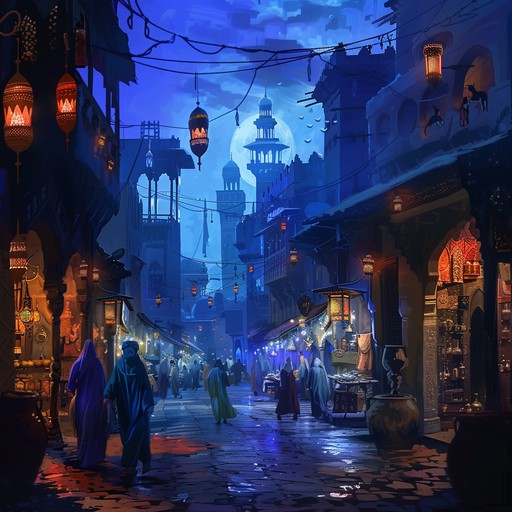 A captivating and mysterious instrumental piece that evokes the enchanting atmosphere of an arabian night bazaar. The music is filled with the exotic sounds of traditional middle eastern instruments, creating a rich tapestry of melodies and rhythms that transport the listener to a world of mystery and intrigue.