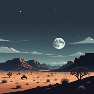 phantom figures in moonlit desert landscape